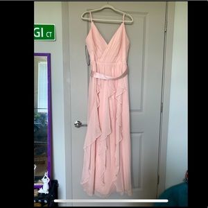 Blush colored bridesmaid dress